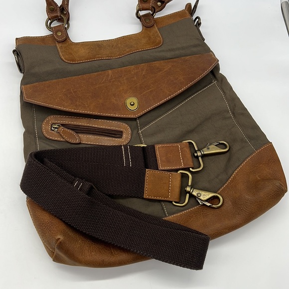 The Territory Ahead Canvas and Leather Shoulder Bag Brown/Tan - Picture 4 of 16
